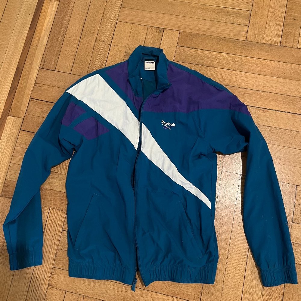 Vintage Reebok 70's Windbreaker Medium  - Limited Edition Green and Purple